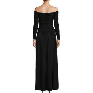 TANYA TAYLOR ​Marla Ruched Maxi Fit and Flare Dress Black Size 2